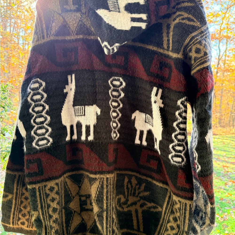 Vintage Men's Llama Pattern Cardigan Sweater - Picture 7 of 12